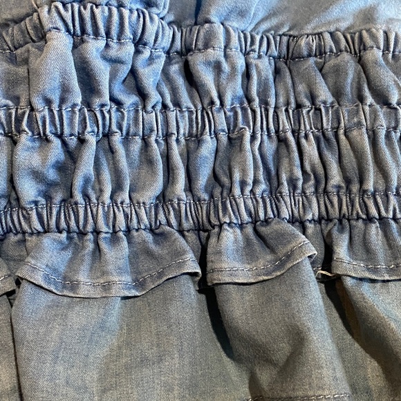 Sim & Sam Blue Ruffled Denim Top - Picture 5 of 8
